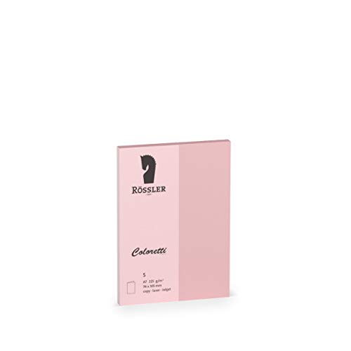 Rössler 220709523 - Coloretti Karten, 220 g/m², DIN A7 hd, rosa, 5 Stück von Rössler