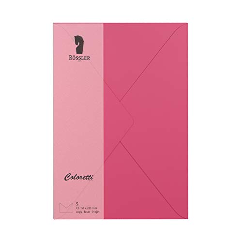 Rössler 220711554 - Coloretti Briefumschläge, 80 g/m², C5, pink, 5 Stück Rössler 220711554 - Coloretti Briefumschläge, 80 g/m², C5, pink, 5 Stück von Rössler