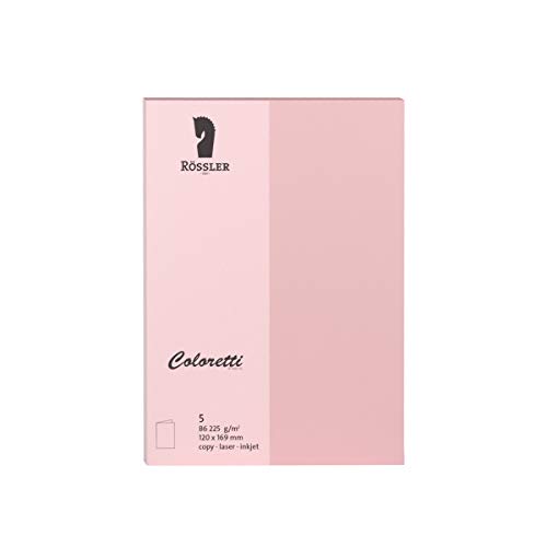 Rössler 220719523 - Coloretti Karten, 220 g/m², DIN B6 hd, rosa, 5 Stück von Rössler Papier