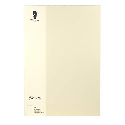 Rössler 220726512 - Coloretti Briefpapier, 165g/m², DIN A4, creme, 10 Blatt von Rössler