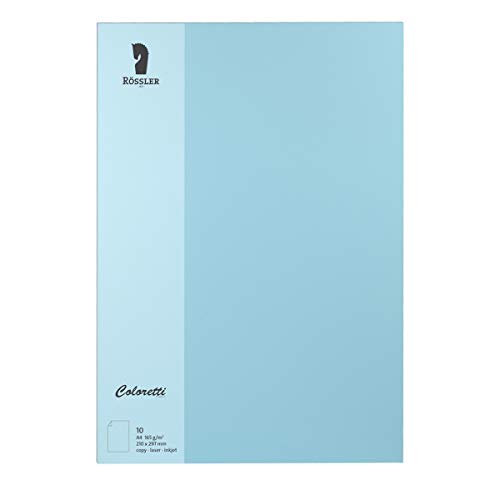 Rössler 220726517 - Coloretti Briefpapier, 165g/m², DIN A4, himmelblau, 10 Blatt von Rössler