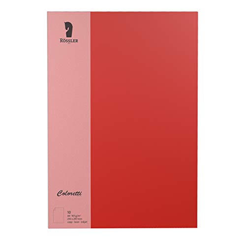 Rössler 220726526 - Coloretti Briefpapier, 165g/m², DIN A4, klatschmohn, 10 Blatt von Rössler