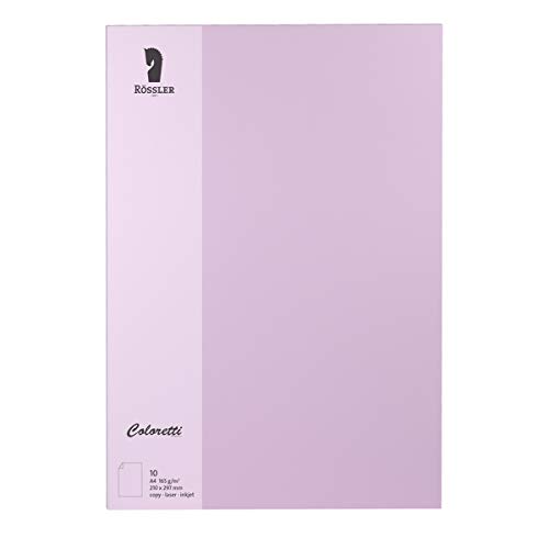 Rössler 220726538 - Coloretti Briefpapier, 165g/m², DIN A4, lavendel, 10 Blatt von Rössler