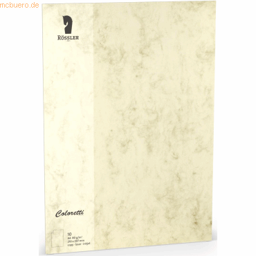 Rössler Briefpapier Coloretti A4 80g/qm VE=10 Blatt Chamois Marmora Rössler Briefpapier Coloretti A4 80g/qm VE=10 Blatt Chamois Marmora von Rössler