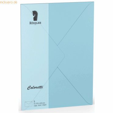 Rössler Briefumschläge Coloretti VE=5 Stück C5 himmelblau von Rössler