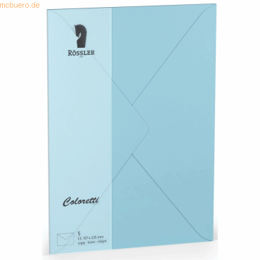 Rössler Briefumschläge Coloretti VE=5 Stück C5 himmelblau Rössler Briefumschläge Coloretti VE=5 Stück C5 himmelblau von Rössler