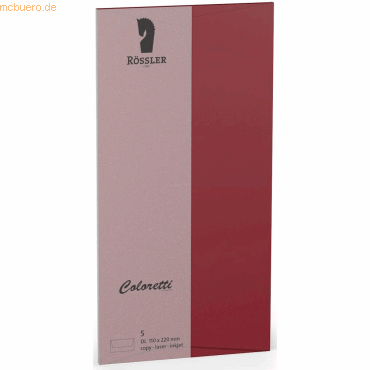 Rössler Briefumschläge Coloretti VE=5 Stück DL Rosso von Rössler