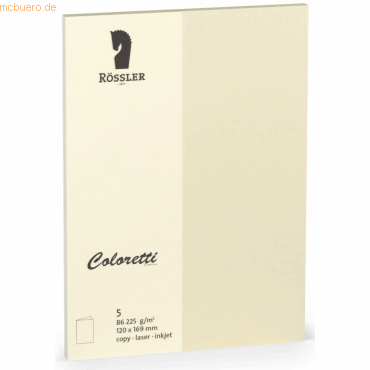 Rössler Doppelkarte Coloretti B6 hoch VE=5 Stück creme Rössler Doppelkarte Coloretti B6 hoch VE=5 Stück creme von Rössler