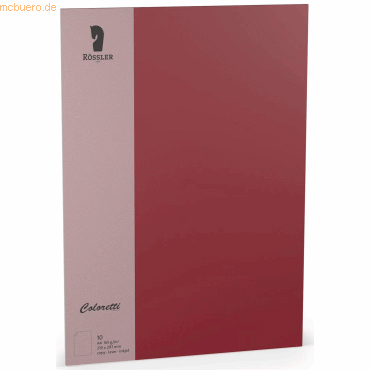 Rössler Einzelkarte Coloretti A4 165g/qm VE=10 Stück Rosso von Rössler