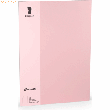 Rössler Einzelkarte Coloretti A4 165g/qm VE=10 Stück rosa von Rössler