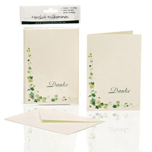 Rössler Papier 1180404200 - Danksagungskarte 165 x 115/230mm Motiv: Efeu Rössler Papier 1180404200 - Danksagungskarte 165 x 115/230mm Motiv: Efeu von Rössler