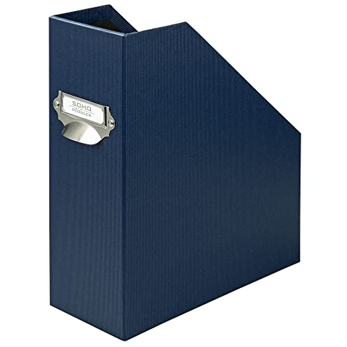 Rössler Papier 1318452901 - S.O.H.O. Stehsammler für DIN A4, mit Griff und beschriftbarem Einsteckschild, 11,5 x 26 x 31,5 cm, navy, 1 Stück von Rössler