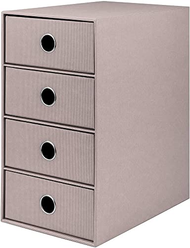 Rössler Papier 1524452494 - S.O.H.O. 4er Schubladenbox für DIN A5, mit Griffloch, Taupe, 250 x 175 x 320 mm, 1 Stück von Rössler