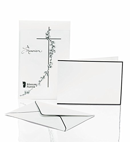 Trauermappe Karten+Umschläge - DIN A6/C6, weiß, je 5 Stück von Rössler