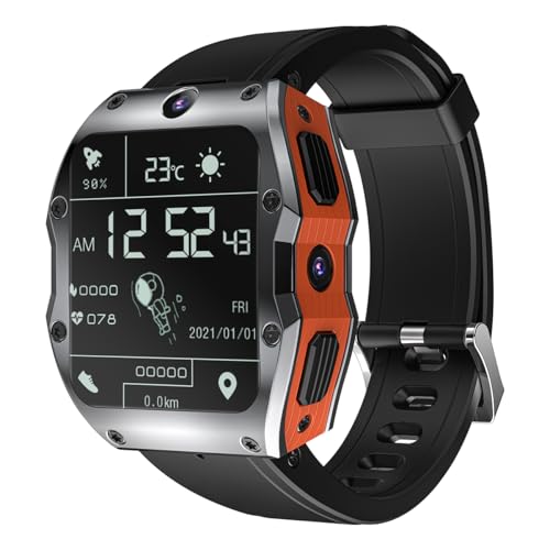 Rogbid Mode X 4G LTE Smart Watch Telefon für Männer Kann anrufen und Text zurück Dual 8MP Kameras All Ceramic Android 10.0 Smartwatch mit SIM-Karte WiFi GPS Music Player Herzfrequenz (128, GB) von Rogbid