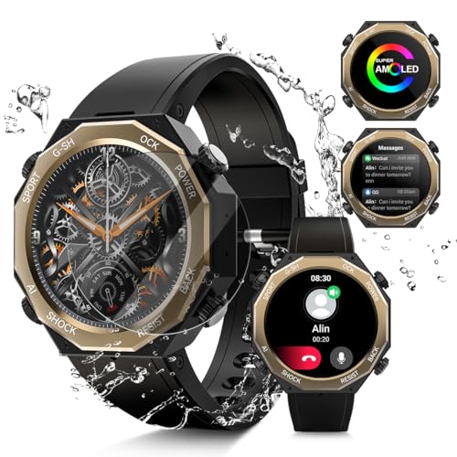 Rogbid Stahl Gear Smartwatch Herren mit Telefonfunktion 1.45 AMOLED Großes Display Militär Smartwatch Herzfrequenzmonitor Schlafmonitor Schrittzähler IP68 Wasserdicht Outdoor Uhren für iOS Android Rogbid Stahl Gear Smartwatch Herren mit Telefonfunktion 1.45 AMOLED Großes Display Militär Smartwatch Herzfrequenzmonitor Schlafmonitor Schrittzähler IP68 Wasserdicht Outdoor Uhren für iOS Android von Rogbid