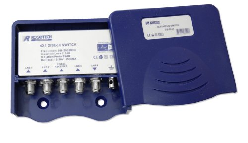 Rogetech DiSEqC Relais 4x1 DS 7041,4 SAT-Systeme mit einem Receiver, im Wetterschutzgehäuse von Rogetech