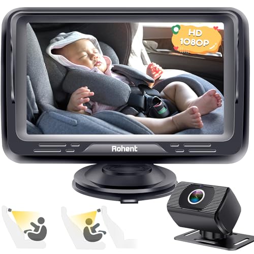Baby Auto Kamera HD 1080P Augenschutz klare Nachtsicht - Rear Facing Stabilität Rücksitzkamera mit Monitor für Autositz Reisen - Baby Shower Geschenke N06 Baby Auto Kamera HD 1080P Augenschutz klare Nachtsicht - Rear Facing Stabilität Rücksitzkamera mit Monitor für Autositz Reisen - Baby Shower Geschenke N06 von Rohent