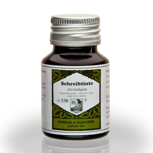 Rohrer und Klingner Schreibtinte,Tinte,Alt Goldgrün -50ml Glasflakon von Rohrer & Klingner