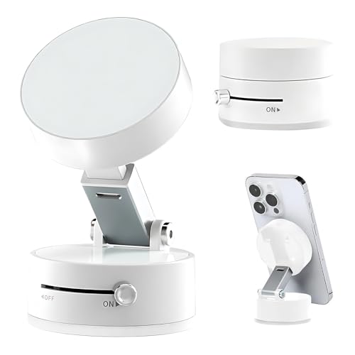 Roinaid Magnetic Phone Holder Weiß Vakuum Handyhalterun,Vacuum Magnetic Phone Stand 6 * 6 * 10cm Magnetische Handyhalterung Geeignet für Windschutzscheibe,Armaturenbrett von Roinaid