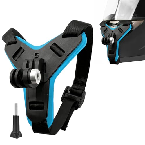 Roinaid Motorcycle Helmet Einstellbarer Motorradhelm Halterung,Wird mit Einer Schraube Geliefert,Passend für Alle Arten von Sportkameras (Blau) von Roinaid
