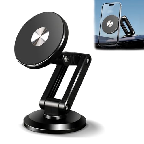 Roinaid Vacuum Suction Magnetic Phone Stand,Vakuum Handyhalterung,Magnetic Phone Holder Faltbar,Suction Phone Holder Sturzsicher,Passend für Alle Smartphones,360° Drehbar und Faltbar (Schwarz) von Roinaid
