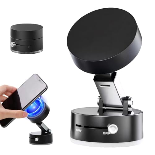 Roinaid Vakuum Handyhalterung Faltbar Suction Phone Holder Skalierbar Magmount Handyhalterung Tragbar Vacuum Suction Magnetic Phone Stand Geeignet für Alle Mobiltelefone(Schwarz) von Roinaid
