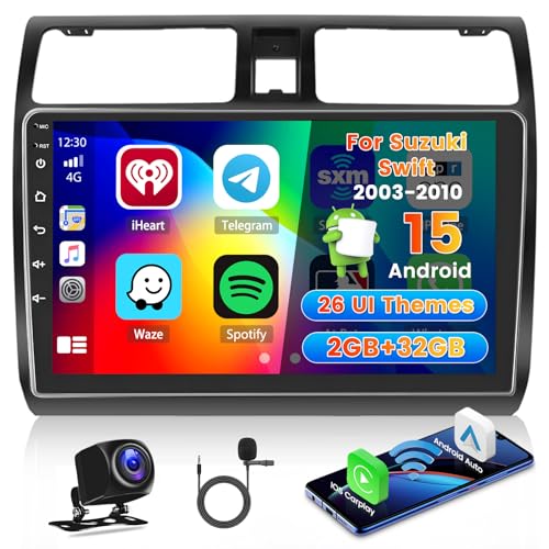Roinvou 2+64G Android Autoradio Navi für Suzuki Swift 2003-2010 mit Wireless Carplay und Android Auto, 10.1 Zoll Touchscreen Radio mit WiFi GPS Bluetooth Mirror Link EQ FM/RDS SWC Rückfahrkamera Roinvou 2+64G Android Autoradio Navi für Suzuki Swift 2003-2010 mit Wireless Carplay und Android Auto, 10.1 Zoll Touchscreen Radio mit WiFi GPS Bluetooth Mirror Link EQ FM/RDS SWC Rückfahrkamera von Roinvou