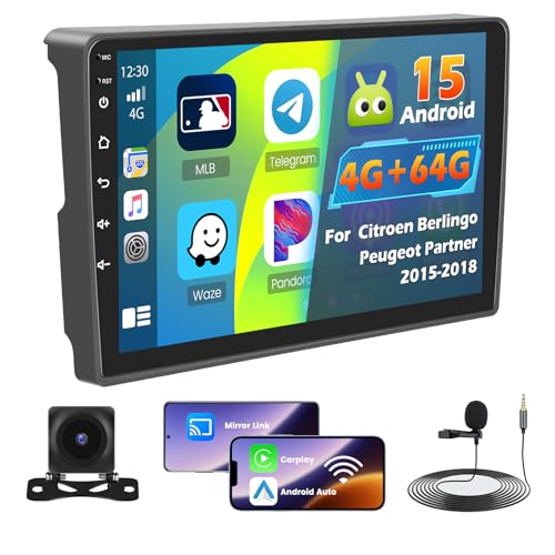 Roinvou 4+64G Autoradio Android für Citroen Berlingo/Peugeot Partner 2015-2018 Wireless Carplay Android Auto, 9'' Bildschirm 2Din Radio Mirror Link WiFi GPS Bluetooth 32EQ FM/RDS SWC Rückfahrkamera Roinvou 4+64G Autoradio Android für Citroen Berlingo/Peugeot Partner 2015-2018 Wireless Carplay Android Auto, 9'' Bildschirm 2Din Radio Mirror Link WiFi GPS Bluetooth 32EQ FM/RDS SWC Rückfahrkamera von Roinvou