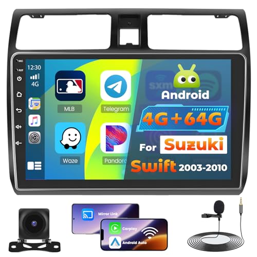 Roinvou 4+64G Autoradio Android für Suzuki Swift 2003-2010 mit Wireless Carplay und Android Auto, 2 Din Radio mit 10.1Zoll Bildschirm Mirror Link WiFi GPS Bluetooth 32EQ FM/RDS SWC Rückfahrkamera Roinvou 4+64G Autoradio Android für Suzuki Swift 2003-2010 mit Wireless Carplay und Android Auto, 2 Din Radio mit 10.1Zoll Bildschirm Mirror Link WiFi GPS Bluetooth 32EQ FM/RDS SWC Rückfahrkamera von Roinvou