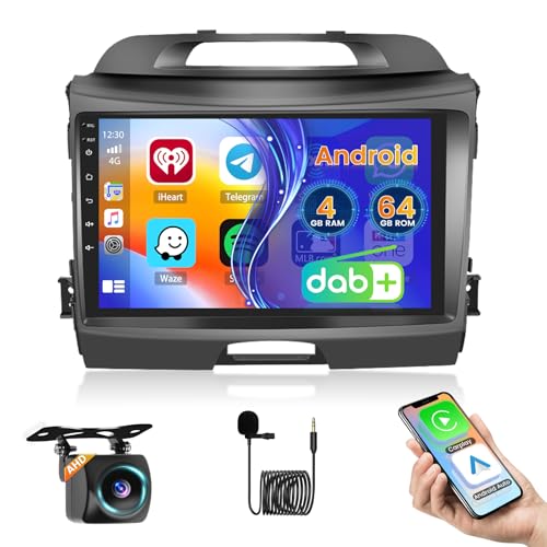 Roinvou 4+64G DAB/DAB+ Autoradio für Kia sportage 2010-2016 Android15 mit Wireless Carplay Android Auto 9 Zoll Touch Display Radio mit Mirror Link GPS Bluetooth WiFi FM/RDS EQ HiFi SWC Rückfahrkamera Roinvou 4+64G DAB/DAB+ Autoradio für Kia sportage 2010-2016 Android15 mit Wireless Carplay Android Auto 9 Zoll Touch Display Radio mit Mirror Link GPS Bluetooth WiFi FM/RDS EQ HiFi SWC Rückfahrkamera von Roinvou