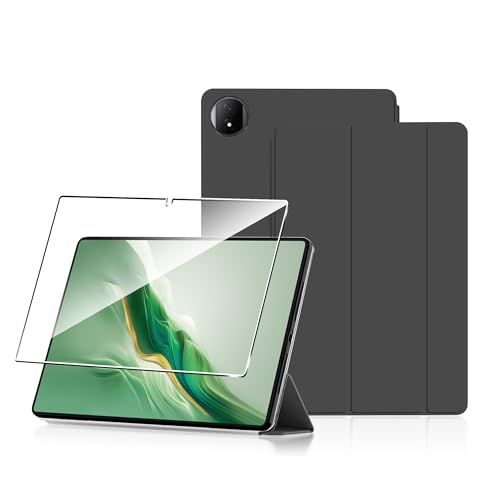 Hülle für Honor Magic Pad 2 12.3" 2024 Tablette Case Cover+1 Stücks Schutzglas Schutzfolie -Grau von Rojeuinn