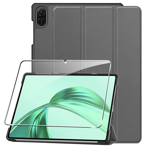 Hülle für Honor Pad X8a 11" 2024 Tablette Case Cover+1 Stücks Schutzglas Schutzfolie -Grau von Rojeuinn
