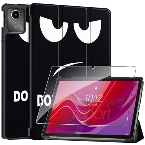 Rojeuinn Hülle für Lenovo Tab M11 2024 11 inches Tablette Case Cover+1 Stücks Schutzglas Schutzfolie-Don't Touch von Rojeuinn
