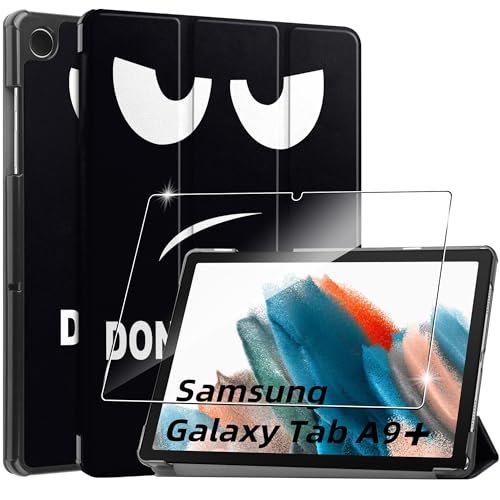 Hülle für Samsung Galaxy Tab A9+/A9 Plus 11.0 Zoll Tablette 2023 Case Cover+1 Stücks Schutzglas Schutzfolie -Don't Touch von Rojeuinn