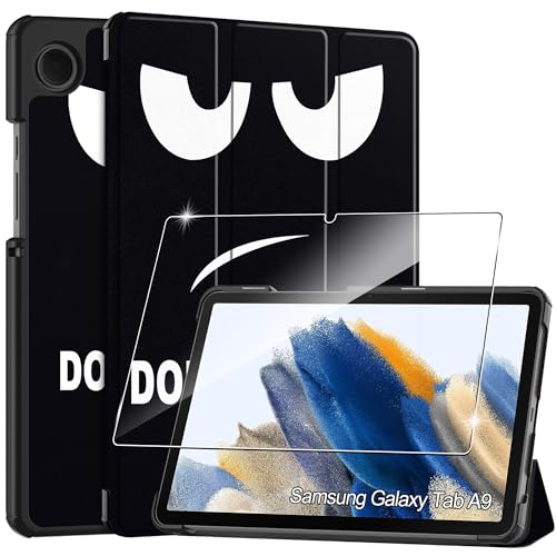 Hülle für Samsung Galaxy Tab A9 8.7 Zoll Tablette 2023 Case Cover+1 Stücks Schutzglas Schutzfolie-Don't Touch von Rojeuinn