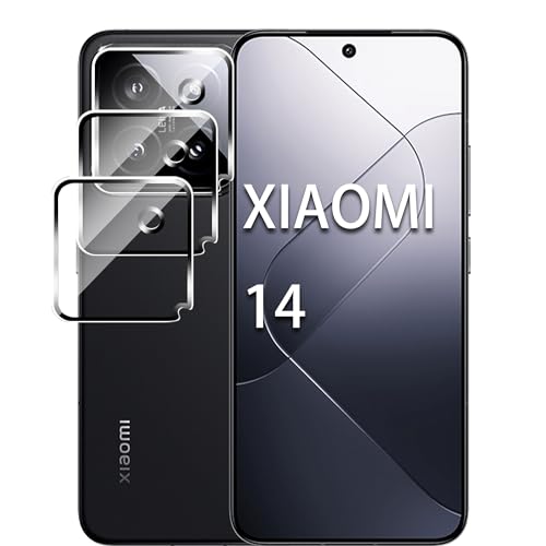 Rojeuinn 3 Stück Kameraschutz Panzerfolie für Xiaomi 14,HD camera Schutzglas,3D-Volle Bedeckung,Anti-Kratzer,ölbeständig,9H Härte Kameraschutz von Rojeuinn