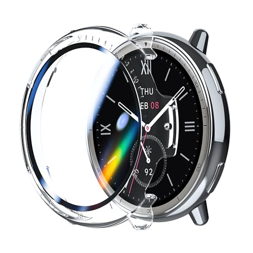 Rojeuinn Hülle für A mazfit Active 2 Schutzhülle mit Displayschutz, Hard PC 360° Rundum Anti Kratz Anti Staub Ultradünne Schutzhülle- Transparent Rojeuinn Hülle für A mazfit Active 2 Schutzhülle mit Displayschutz, Hard PC 360° Rundum Anti Kratz Anti Staub Ultradünne Schutzhülle- Transparent von Rojeuinn
