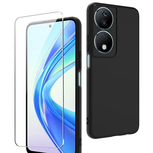 Rojeuinn Hülle für Honor X7B/Honor 90 Smart Handyhülle+1 Stücks Schutzglas Schutzfolie,Soft Matte Schutzhülle Handy Case von Rojeuinn