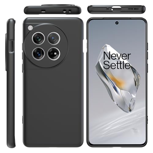 Rojeuinn Hülle für OnePlus 12 5G Handyhülle,Stoßfest Soft Matte Schutzhülle Handy Case-Schwarz von Rojeuinn