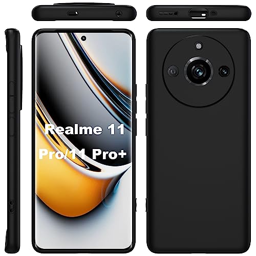 Rojeuinn Hülle für Realme 11 Pro/Pro Plus Handyhülle,Soft Matte Schutzhülle Handy Case,Umfassender Schutz des Mobiltelefons-Schwarz von Rojeuinn
