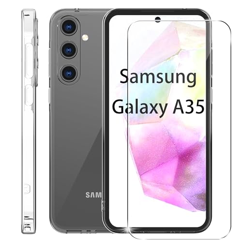 Rojeuinn Hülle für Samsung Galaxy A35 Handyhülle+1 Stücks Schutzglas Schutzfolie,Weiche TPU Silikon Stoßfest Schutzhülle Handy Case Rojeuinn Hülle für Samsung Galaxy A35 Handyhülle+1 Stücks Schutzglas Schutzfolie,Weiche TPU Silikon Stoßfest Schutzhülle Handy Case von Rojeuinn