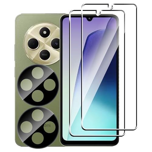 Rojeuinn Panzerfolie für Xiaomi Redmi 14C 4G/Poco C75 Schutzfolie,[2 Stück Schutzglas+2 Stück Kameraschutz],9H Härte Anti-Kratzen Displayschutz,HD Displayschutzfolie von Rojeuinn