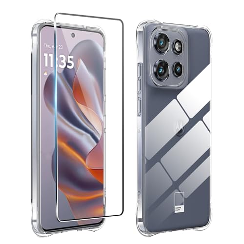Rojeuinn hülle für Motorola Edge 50 Neo + 1 Stücks panzerglas, 9H Härte Ultra-klar Displayschutzfolie,Soft Matte Schutzhülle Handy Case -Transparent Rojeuinn hülle für Motorola Edge 50 Neo + 1 Stücks panzerglas, 9H Härte Ultra-klar Displayschutzfolie,Soft Matte Schutzhülle Handy Case -Transparent von Rojeuinn
