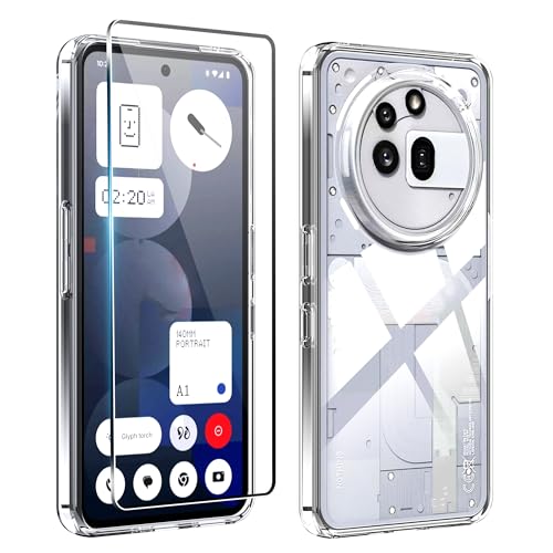 Rojeuinn hülle für Nothing Phone 3A Pro + 1 Stücks panzerglas, 9H Härte Ultra-klar Displayschutzfolie，Soft Matte Schutzhülle Handy Case -Transparent von Rojeuinn