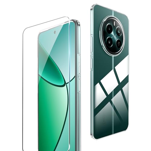 Rojeuinn hülle für Realme 12+ 5G /Realme 12 Plus 5G/ Realme 12 4G +1 Stücks panzerglas, 9H Härte Schutzglas Ultra-klar Displayschutzfolie, Soft Handyhüll Matte Schutzhülle Handy Case -Transparent Rojeuinn hülle für Realme 12+ 5G /Realme 12 Plus 5G/ Realme 12 4G +1 Stücks panzerglas, 9H Härte Schutzglas Ultra-klar Displayschutzfolie, Soft Handyhüll Matte Schutzhülle Handy Case -Transparent von Rojeuinn