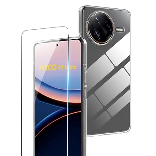 Rojeuinn hülle für Xiaomi Poco F7 Ultra + 1 Stücks panzerglas, 9H Härte Ultra-klar Displayschutzfolie,Soft Matte Schutzhülle Handy Case -Transparent Rojeuinn hülle für Xiaomi Poco F7 Ultra + 1 Stücks panzerglas, 9H Härte Ultra-klar Displayschutzfolie,Soft Matte Schutzhülle Handy Case -Transparent von Rojeuinn