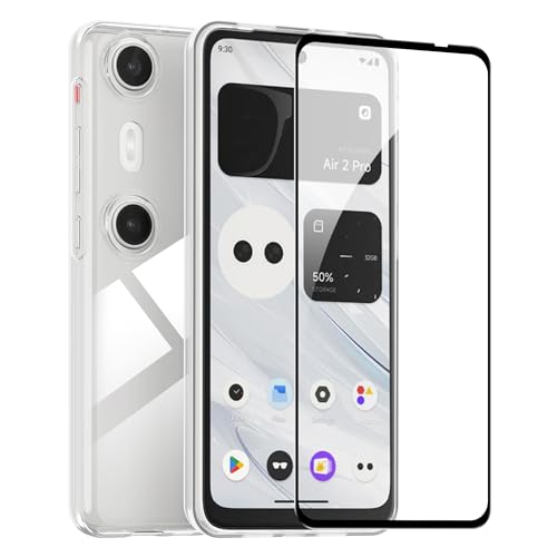 Rojeuinn hülle für Xreal Beam Pro + 1 Stücks panzerglas, 9H Härte Ultra-klar Displayschutzfolie，Soft Matte Schutzhülle Handy Case -Transparent von Rojeuinn