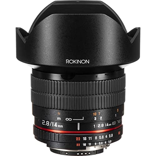 Rokinon 14mm F2.8 Ultra Weitwinkelobjektiv, Nikon AE, schwarz, None von Rokinon
