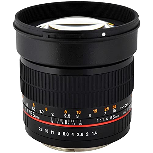 Rokinon 85MAF-N 85mm F1.4 asphärische Linse für Nikon mit automatischem Chip (schwarz) von Rokinon